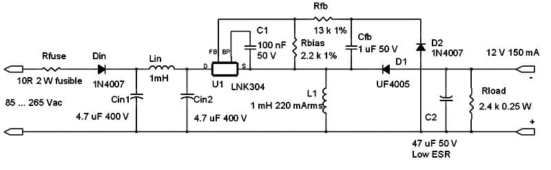 DER-45, 1.8W non-isolated Power Supply using LNK304