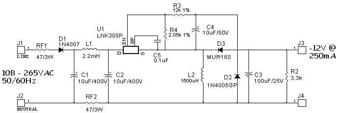 DER-49, 3W Non-Isolated Buck-Boost Converter using LNK305P