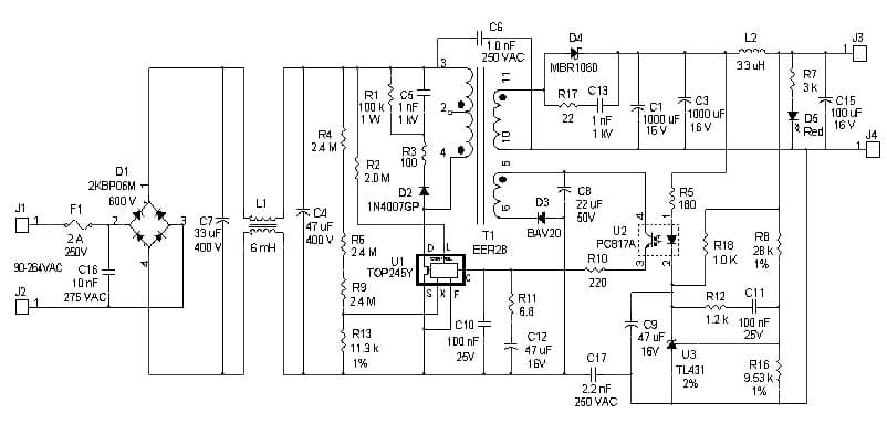 DER-95, 30W Adapter Reference Design Using TOP245Y