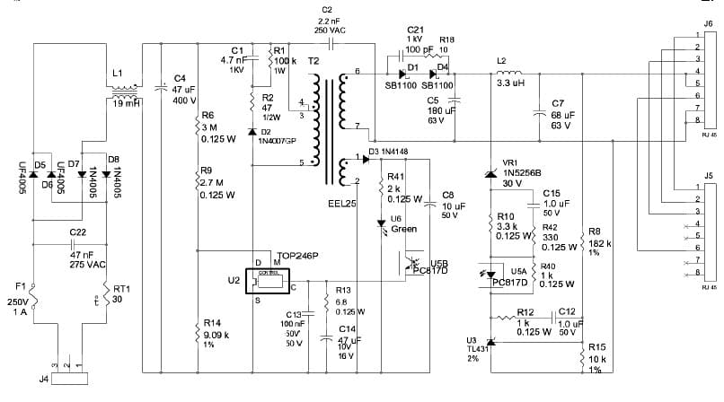 DER-97, 21.7W Power Supply Reference Design Using TOP246P