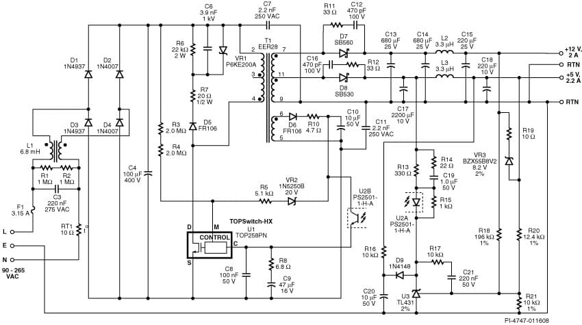 RDR-142, 35W Power Supply Reference Design Using TOP258PN