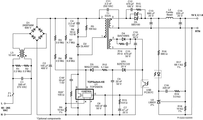 DI-199, TOP256EN, 40W Standard Notebook Adapter