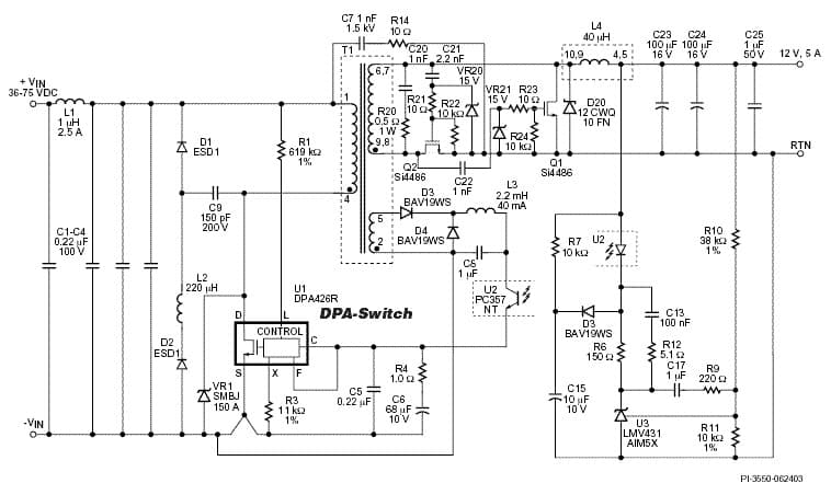 DI-52, DPA426RN, 60W DC-DC Converter