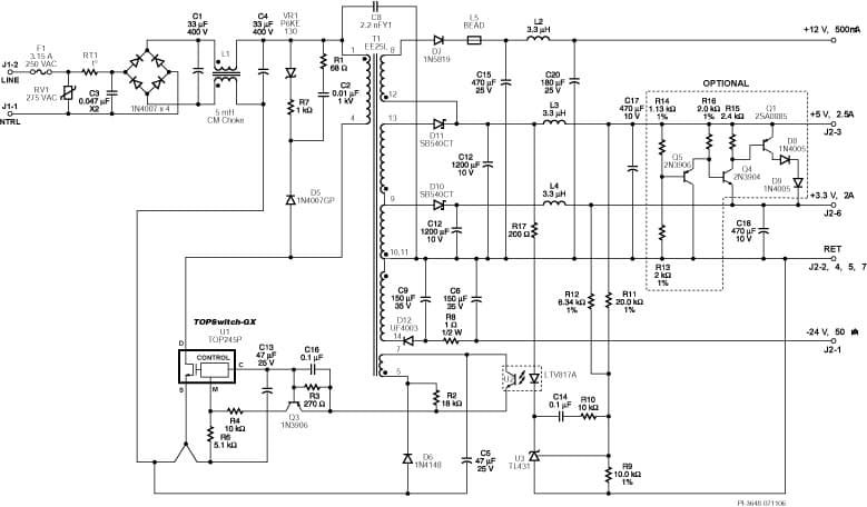 DI-55, TOP245P, 20W (25W peak) DVD Supply