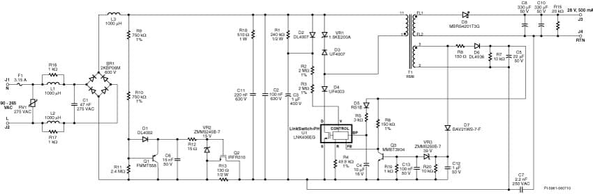 RDR-194, High Efficiency(=85%), High Power Factor (>0.9) TRIAC Dimmable 14W LED Driver Using LinkSwitch-PH LNK406EG