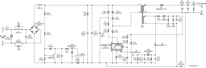 RDR-193, High Efficiency (=81%), High Power Factor (>0.9) TRIAC Dimmable 7WTYP LED Driver Using LinkSwitch-PH LNK403EG