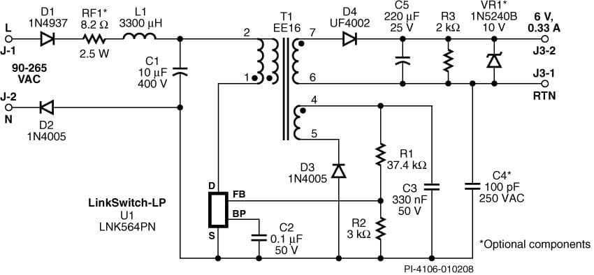 DI-85, LNK564PN, 2W Charger: Replaces Unregulated Linear Solutions