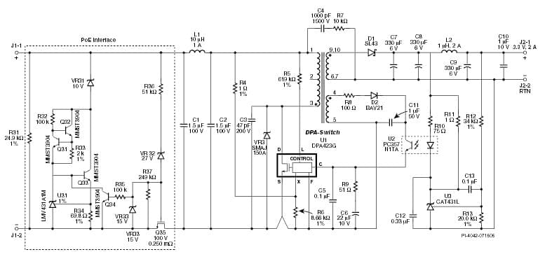 DI-88, DPA423GN, PoE Detection and Classification (Class 0-3) Interface Circuit