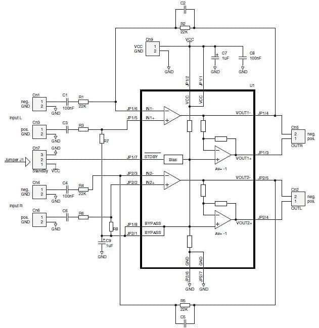 DEMOTS4984FC, for TS4984 low voltage audio power stereo amplifier evaluation board user guidelines