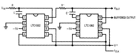 Cascading Two LTC1062s low pass Filter