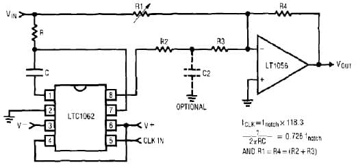 Using the LTC1062 to create a Notch Filter