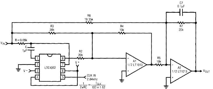 LTC1062, A low pass Filter with a 60Hz Notch