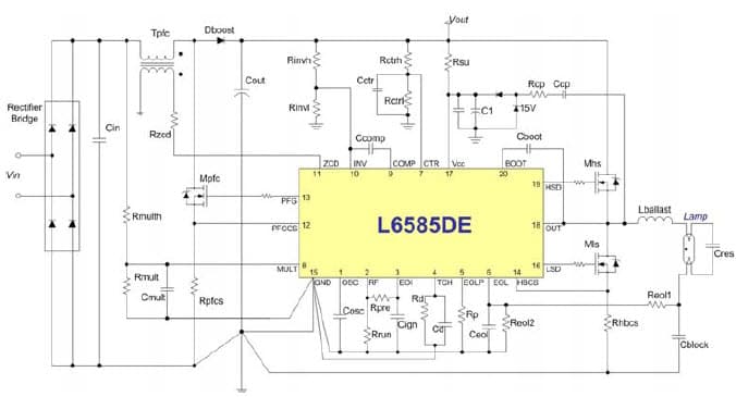 1-Lamp Electronic Ballast Lamp Driver for Electronic Ballast