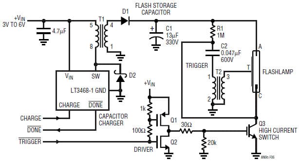 Simple Circuitry for Cellular Telephone/Camera Flash Illumination