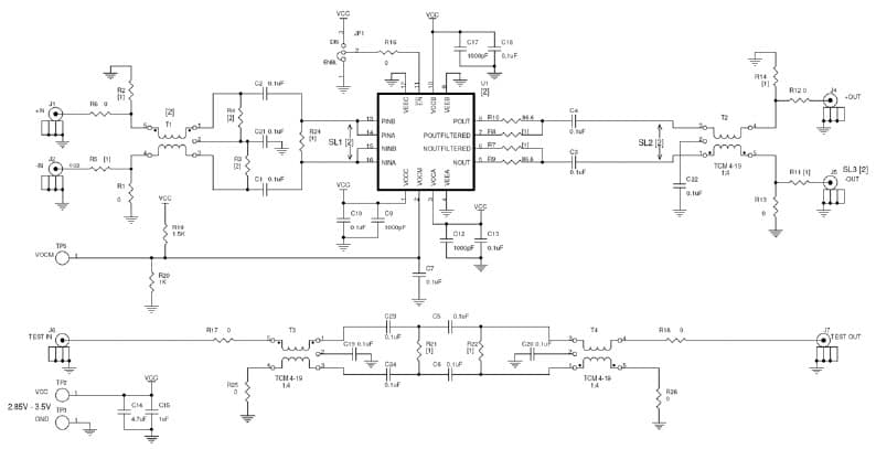 DC987B-C, Demo Board for the LTC6400-20 3GHz Fully Differential ADC Driver Demo Circuit