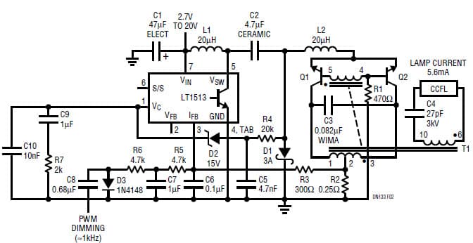 Low Input Voltage CCFL Power Supply