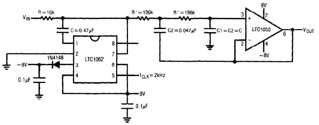 Chopper Amplifiers Complement a LTC1062 DC Accurate Low-Pass Filter