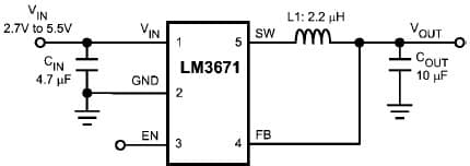 LM3671TL-1.5EV, Evaluation Board for the LM3671 low voltage circuit from a single Li-Ion battery Step-Down DC-DC Converter