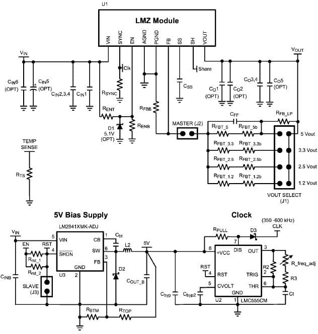 LMZ22010EVAL/NOPB, 1.2V, 2.5V, 3.3V, 5V DC to DC Multi-Output Power Supply