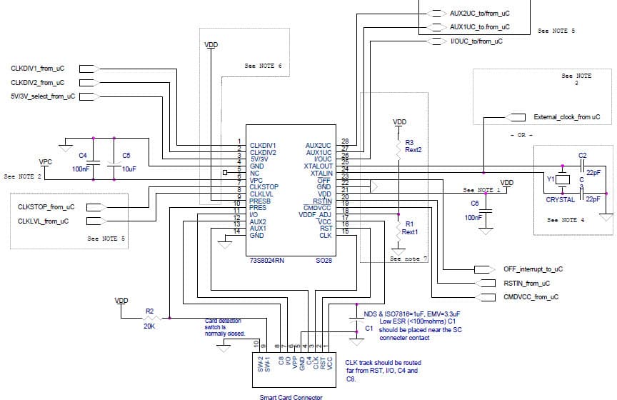 Teridian 73S8024RN versus NXP TDA8024T for 2.7V to 5.5V, 4.85V to 5.5V Low Cost Smart Card Interface IC