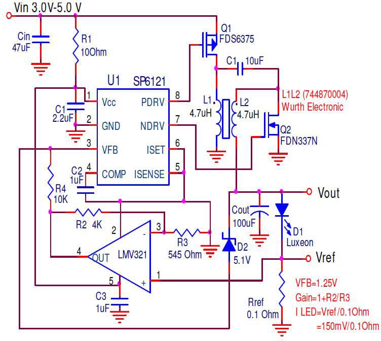 One LED White LED Driver for Lighting