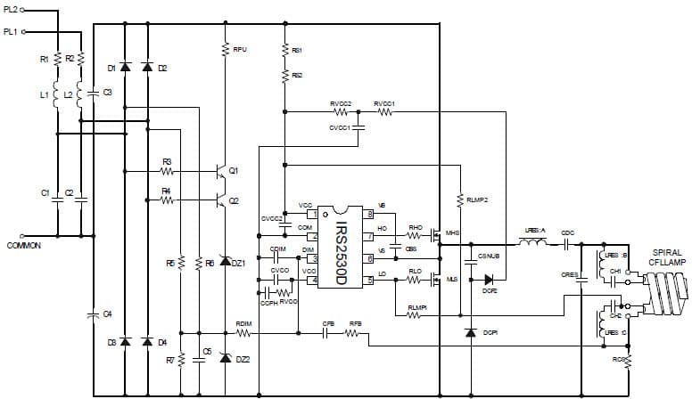 1-Lamp, 32W Electronic Ballast Lamp Driver for Fluorescent Lamp Ballast