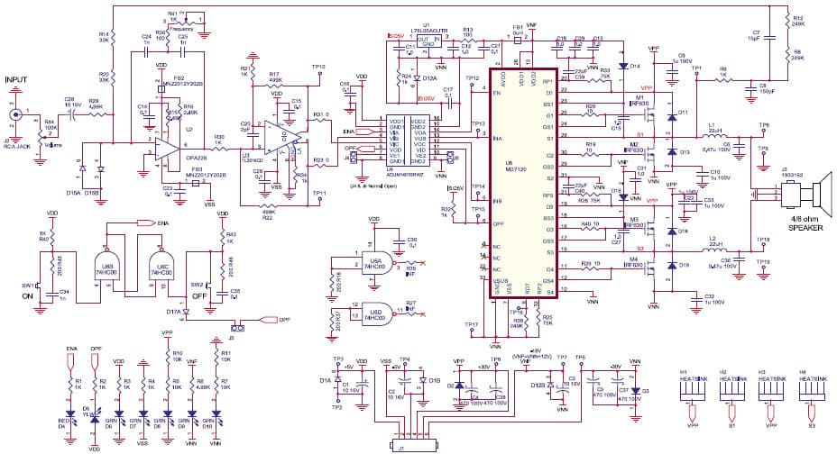 10 to 100W, 1-Channel, Class-D Audio Power Amplifier for Audio Amplifier