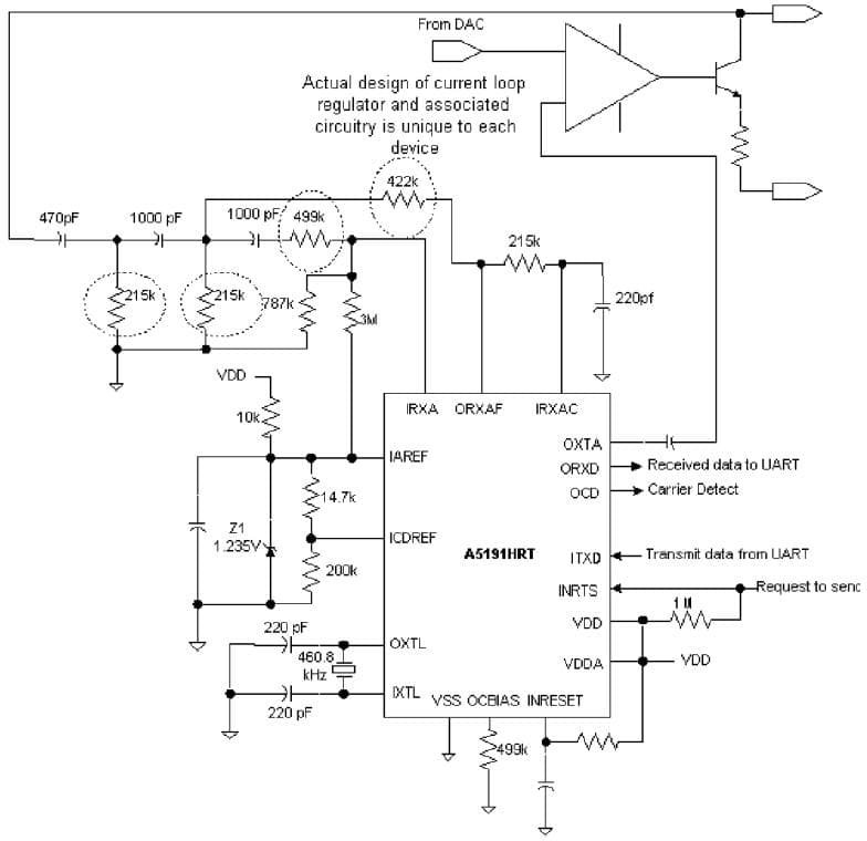 FSK Modem Application Circuit for Modem