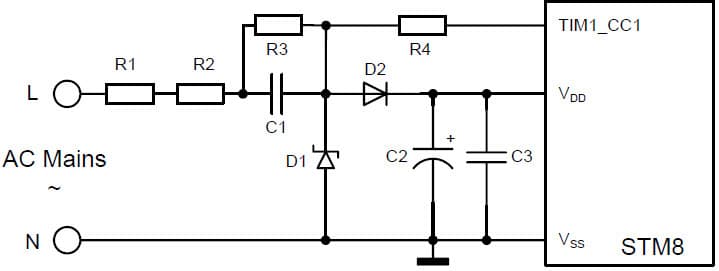 STM8A High Speed Internal Oscillator Calibration Application Circuit