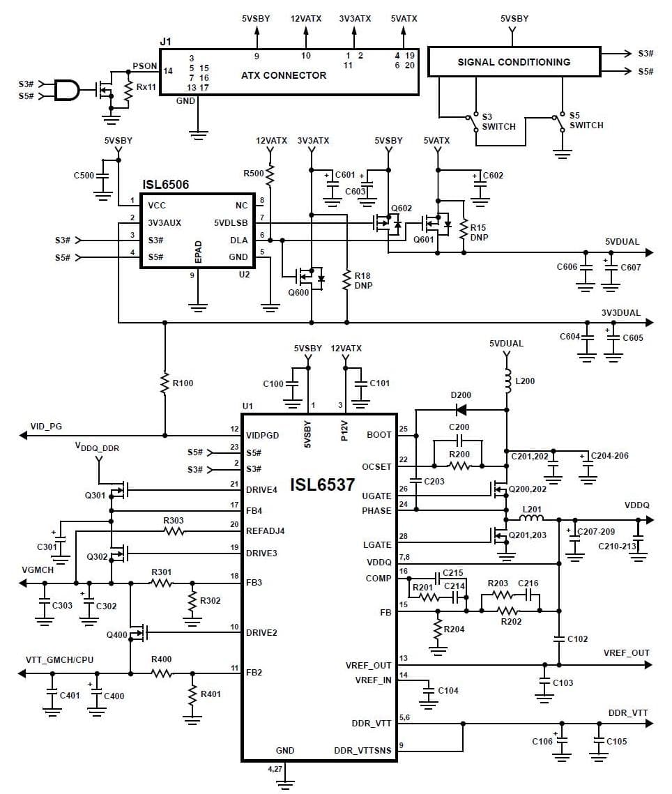 AN1123.0, Application Note Using the ISL6537 and ISL6506 Embedded ACPI Compliant DDR Power Generation