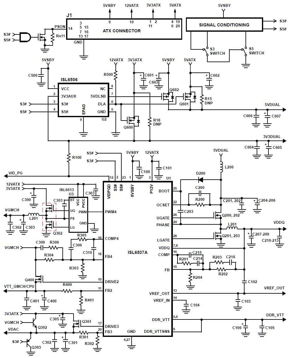 AN1124.0, Application Note Using the ISL6537A and ISL6506 Embedded ACPI Compliant DDR Power Generation