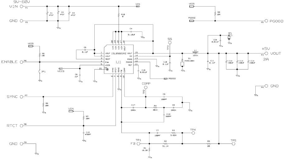 AN1324.3, ISL8560EVAL2Z: 2A High Voltage Buck Regulator with Integrated MOSFETs Application Note