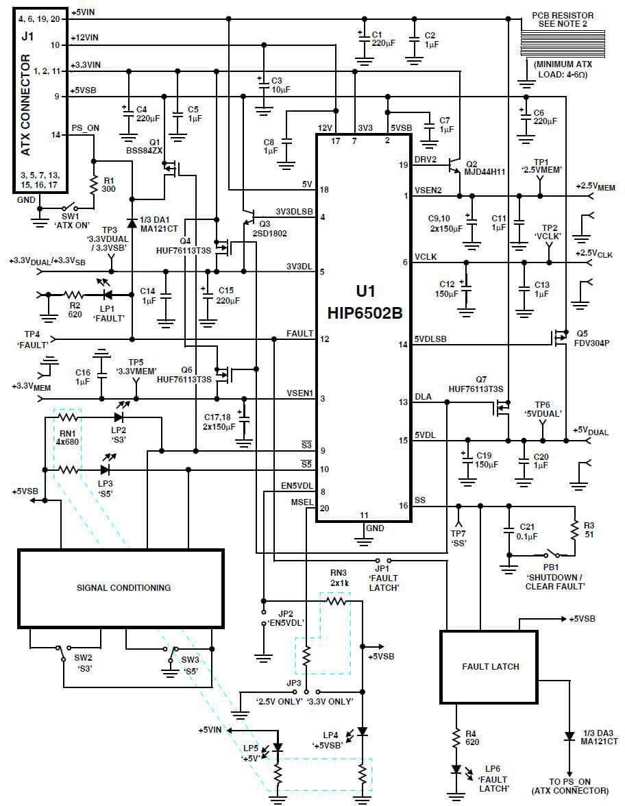 2.5V, 2.5V, 3.3V, 3.3/3.3V, 5V DC to DC Multi-Output Power Supply for ATX Power Supply