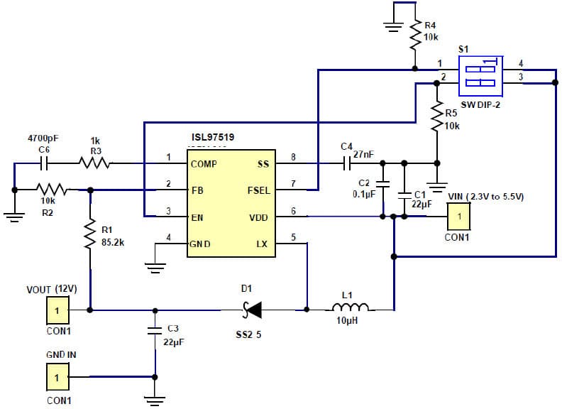 ISL97519IUZ-EVALZ, Evaluation Board is an evaluation kit for evaluating the ISL97519IUZ