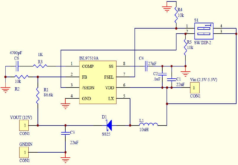 ISL97519AIUZ-EVALZ, Evaluation Board is an evaluation kit for evaluating the ISL97519AIUZ