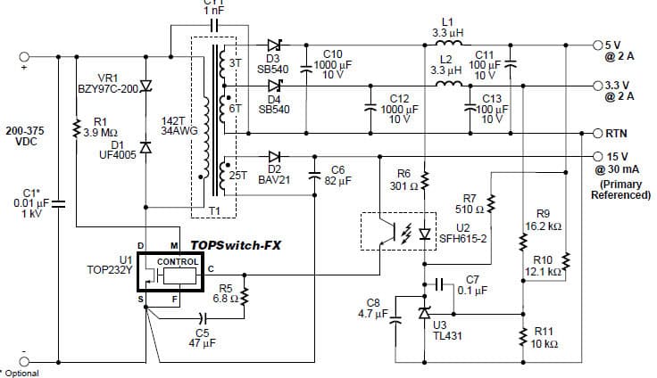 DI-10, TOP232Y, 17W PC Standby Reference Design