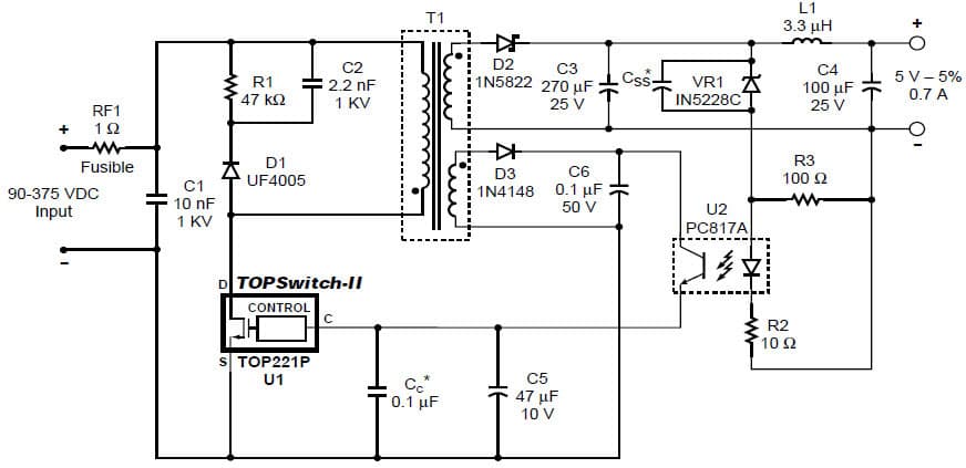 RD7, PC Standby Reference Design Board 90 to 375 VDC Input, 3.5W Output