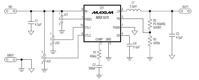 MAX1973EVKIT, Evaluation Kit for MAX1973 0.75 to 5.5V, 1.25 to 5.5V DC to DC Multi-Output Power Supply for Wired Networking