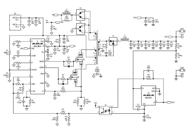 MAX5069AEVKIT, Evaluation Kit for MAX5069A 120W, 12V DC to DC Single Output Power Supply for Automotive