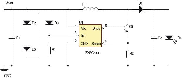 One LED High Powered LED Driver for Cellular Phone