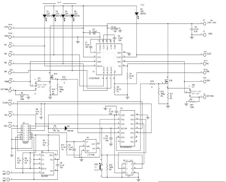 LTC3210EUD Demo Board, Main/CAM LED Controller