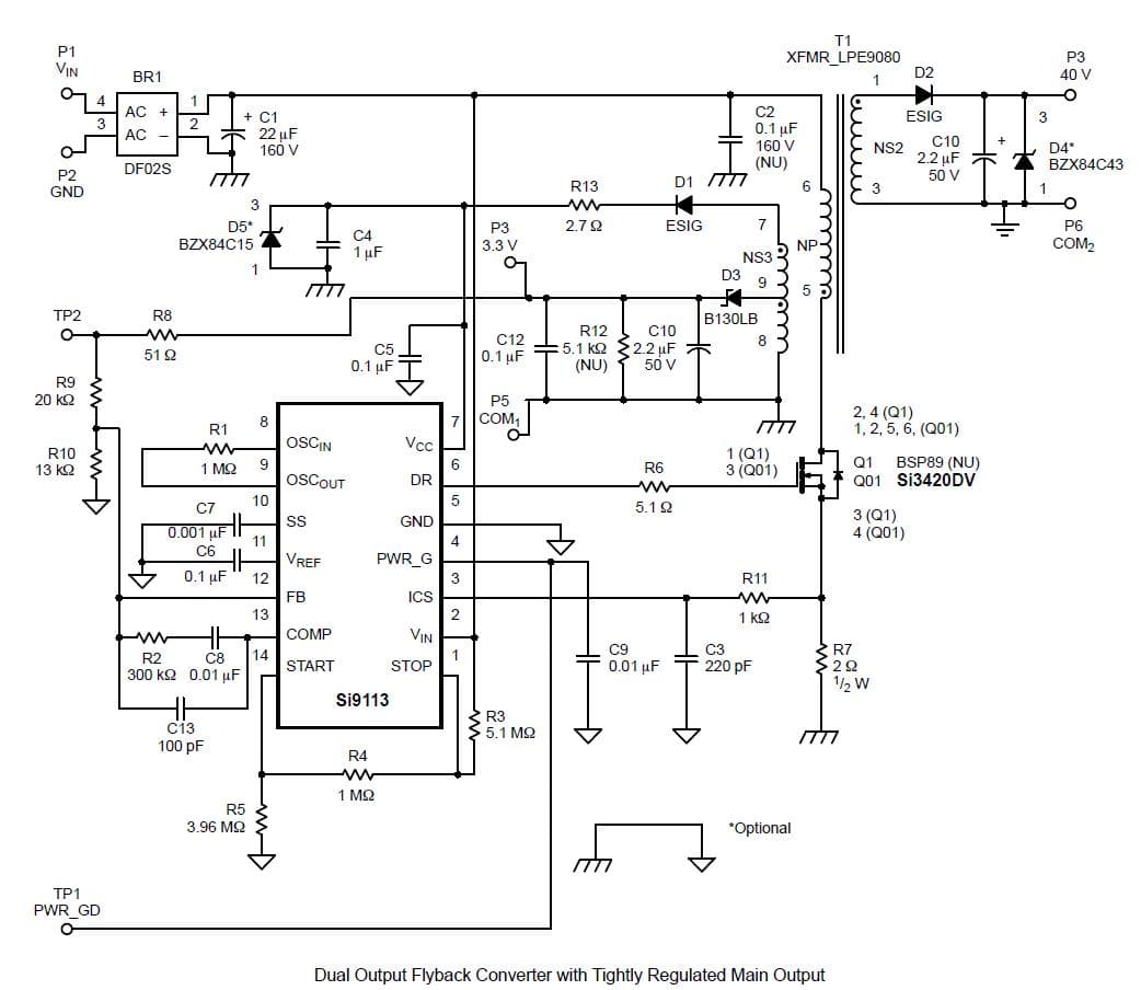 3.3V, 40V DC to DC Multi-Output Power Supply