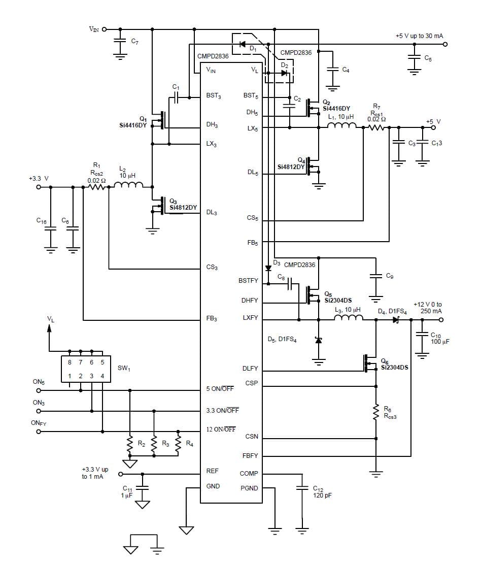 3.3V, 5V DC to DC Multi-Output Power Supply