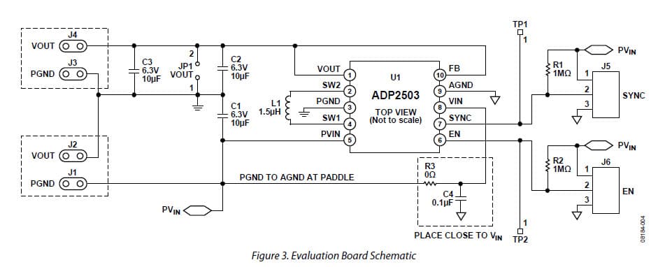 ADP2503-5.0-EVALZ, Evaluation Board for the ADP2503, 5V DC to DC Single Output Power Supply for Wireless