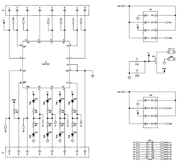 MAX7320EVKIT+, Evaluation Kit for MAX7320 9-LEDs General LED Driver for Lighting