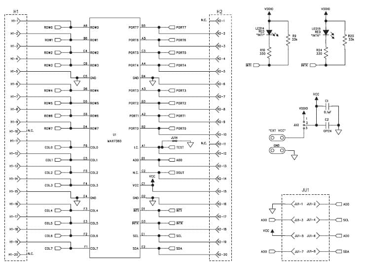 MAX7360EVKIT+, Evaluation Kit for MAX7360 15-LEDs General LED Driver for Instrumentation