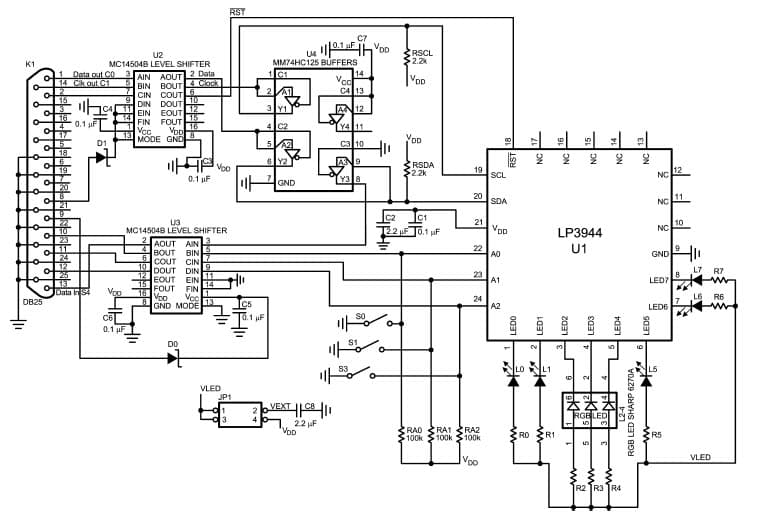 LP3944ISQEV/NOPB, Evaluation Board using LP3944 PWM control for eight LEDs General LED Driver