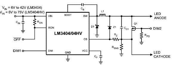 LM3404EVAL/NOPB, Evaluation Board for LM3404MA, 3W High Brightness LED Driver for Automotive Lighting