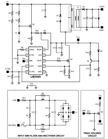 AN-2034, Evaluation board for LM3445 -120VAC, 8W Isolated Flyback LED Driver