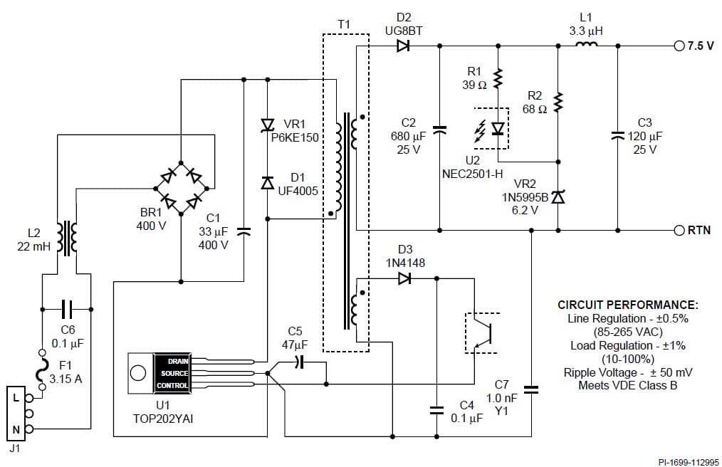 ST202A Power Supply Application Circuit